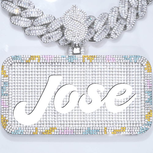 CUSTOM LETTER NECKLACE 3D COLORFUL SQUARE