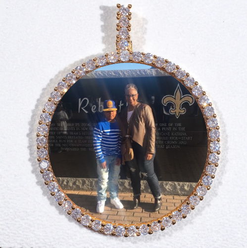 LARGE 3D CIRCLE CUSTOM PICTURE PENDANT
