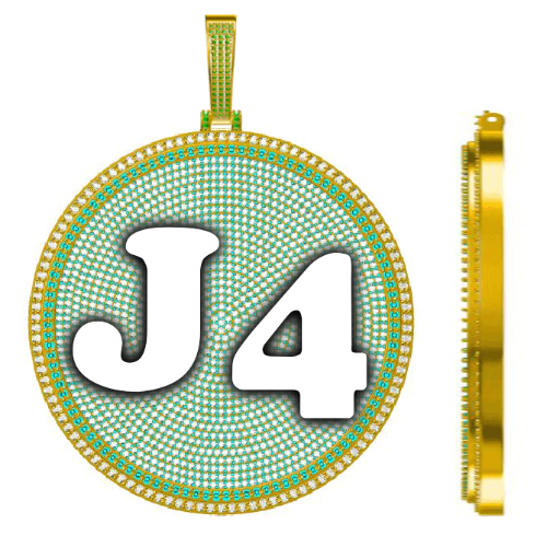 CUSTOM LETTER NECKLACE 3D BIG DISC
