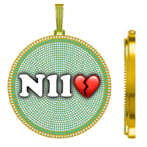 CUSTOM LETTER NECKLACE 3D BIG DISC