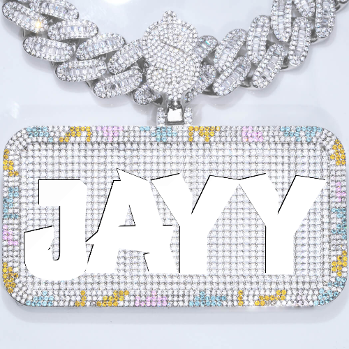 CUSTOM LETTER NECKLACE 3D COLORFUL SQUARE