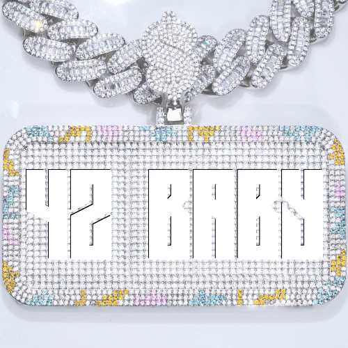 CUSTOM LETTER NECKLACE 3D COLORFUL SQUARE