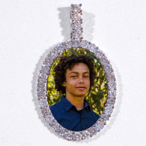 Large 3D Oval Custom Picture Pendant
