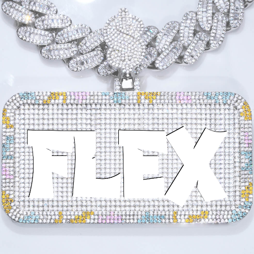 CUSTOM LETTER NECKLACE 3D COLORFUL SQUARE