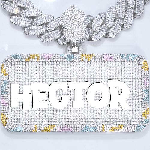 CUSTOM LETTER NECKLACE 3D COLORFUL SQUARE