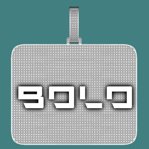 CUSTOM LETTER NECKLACE 3D BIG SQUARE