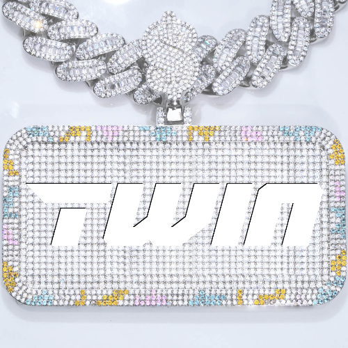 CUSTOM LETTER NECKLACE 3D COLORFUL SQUARE