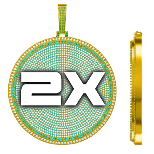 CUSTOM LETTER NECKLACE 3D BIG DISC