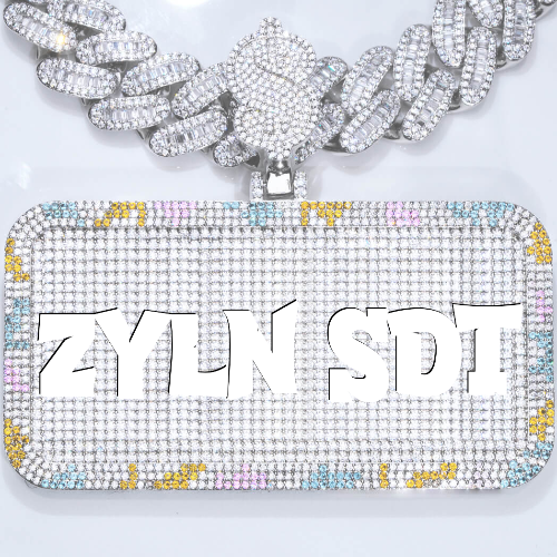 CUSTOM LETTER NECKLACE 3D COLORFUL SQUARE