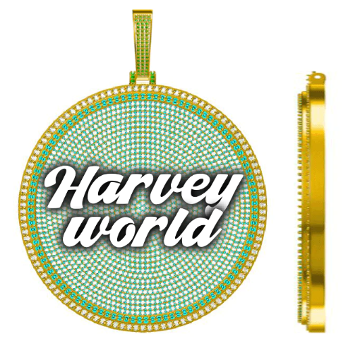 CUSTOM LETTER NECKLACE 3D BIG DISC