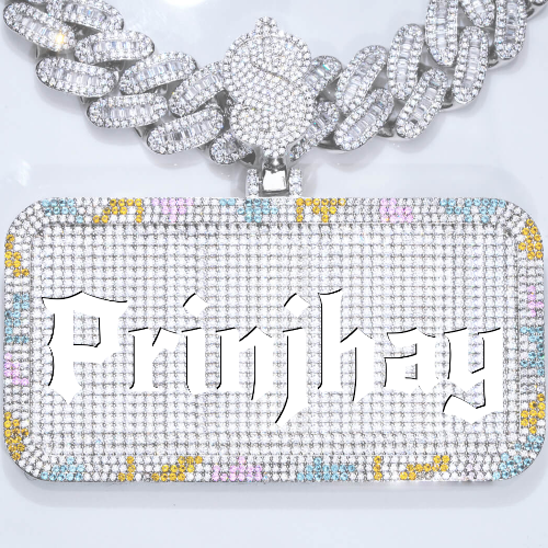 CUSTOM LETTER NECKLACE 3D COLORFUL SQUARE
