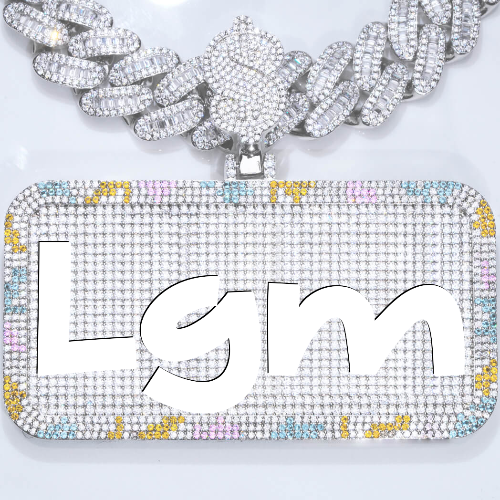 CUSTOM LETTER NECKLACE 3D COLORFUL SQUARE