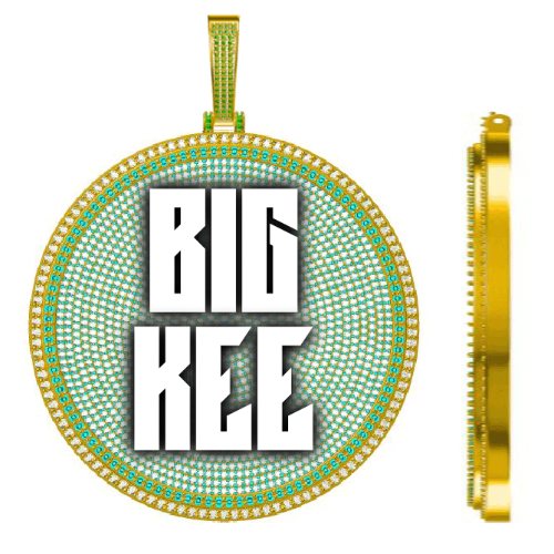 CUSTOM LETTER NECKLACE 3D BIG DISC