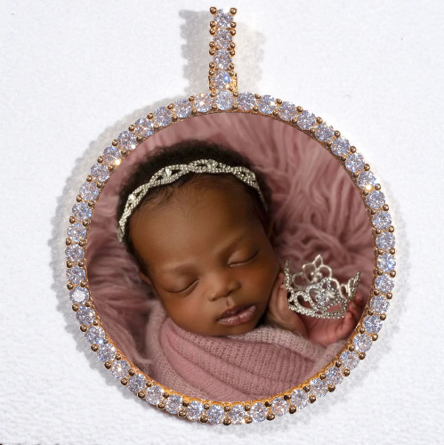 LARGE 3D CIRCLE CUSTOM PICTURE PENDANT