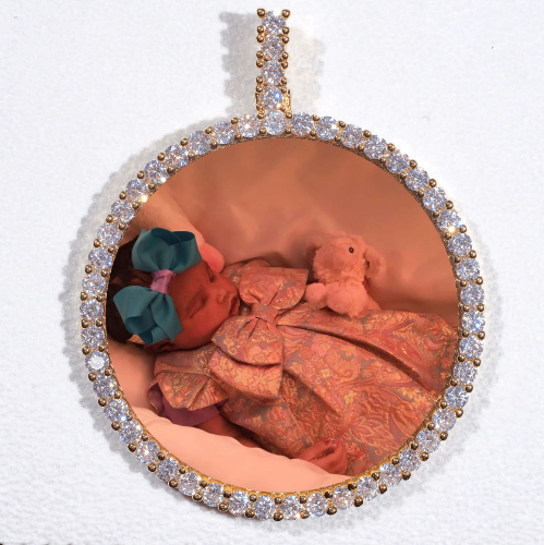 LARGE 3D CIRCLE CUSTOM PICTURE PENDANT