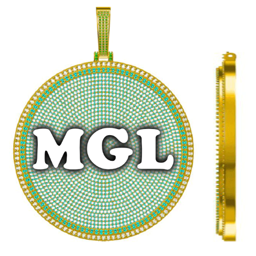 CUSTOM LETTER NECKLACE 3D BIG DISC