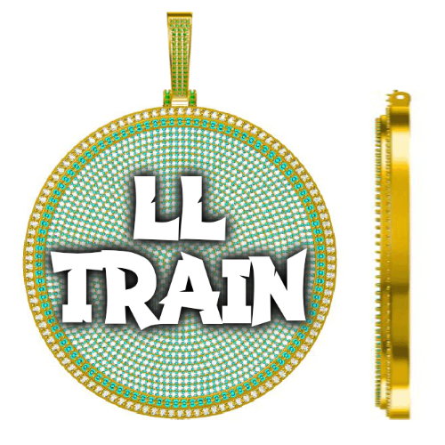 CUSTOM LETTER NECKLACE 3D BIG DISC