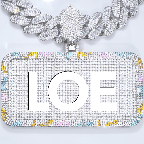 CUSTOM LETTER NECKLACE 3D COLORFUL SQUARE