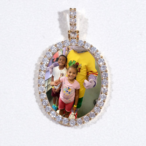 3D Oval Custom Picture Pendant