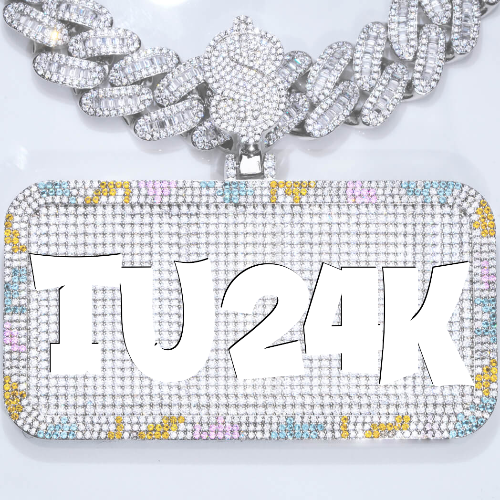 CUSTOM LETTER NECKLACE 3D COLORFUL SQUARE