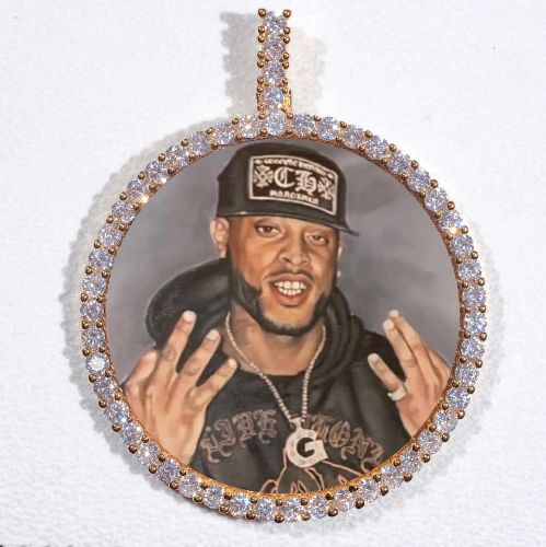 LARGE 3D CIRCLE CUSTOM PICTURE PENDANT