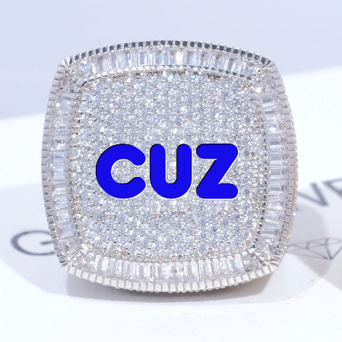 CUSTOM LETTER 3D ICED RING
