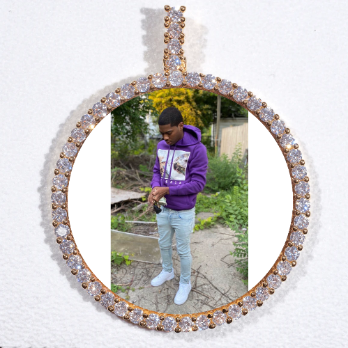LARGE 3D CIRCLE CUSTOM PICTURE PENDANT