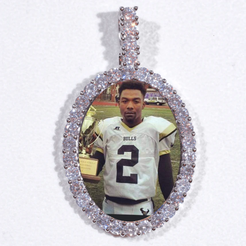 Large 3D Oval Custom Picture Pendant