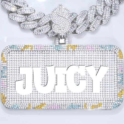CUSTOM LETTER NECKLACE 3D COLORFUL SQUARE