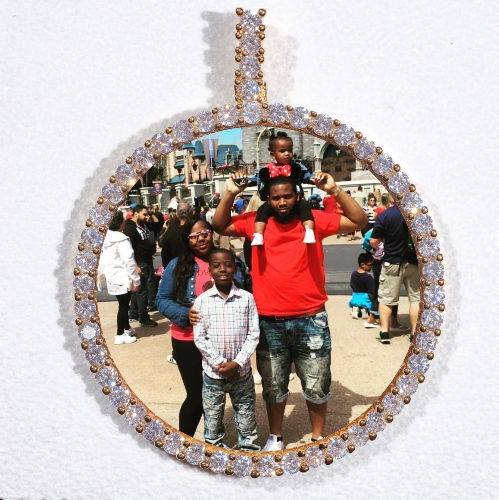 LARGE 3D CIRCLE CUSTOM PICTURE PENDANT