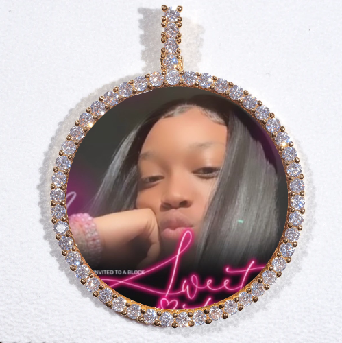 LARGE 3D CIRCLE CUSTOM PICTURE PENDANT