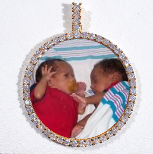 LARGE 3D CIRCLE CUSTOM PICTURE PENDANT