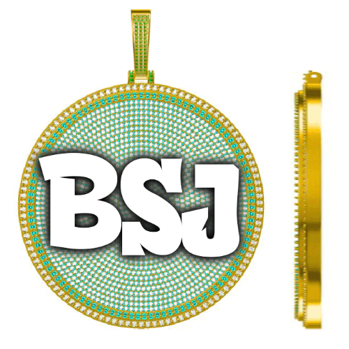 CUSTOM LETTER NECKLACE 3D BIG DISC