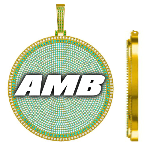 CUSTOM LETTER NECKLACE 3D BIG DISC