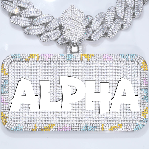 CUSTOM LETTER NECKLACE 3D COLORFUL SQUARE