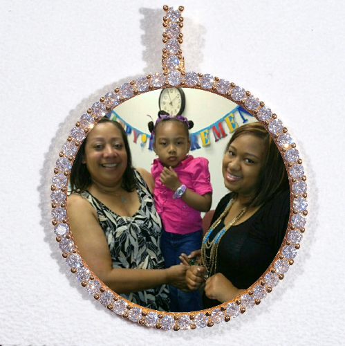 LARGE 3D CIRCLE CUSTOM PICTURE PENDANT