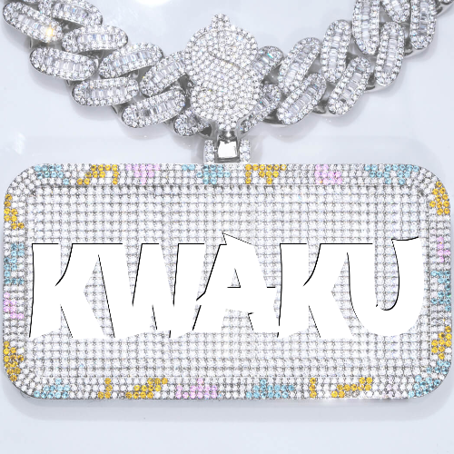 CUSTOM LETTER NECKLACE 3D COLORFUL SQUARE