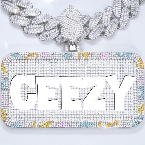 CUSTOM LETTER NECKLACE 3D COLORFUL SQUARE