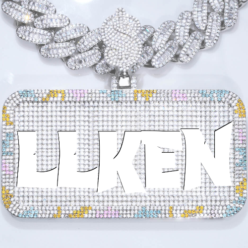 CUSTOM LETTER NECKLACE 3D COLORFUL SQUARE