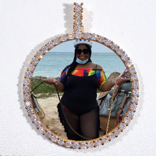 LARGE 3D CIRCLE CUSTOM PICTURE PENDANT