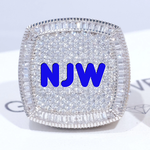 CUSTOM LETTER 3D ICED RING