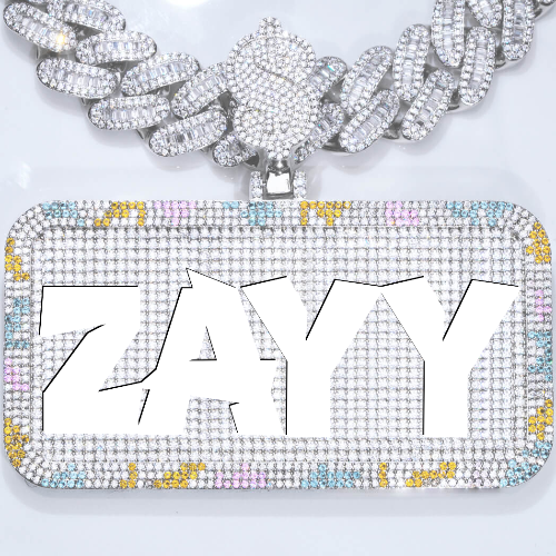 CUSTOM LETTER NECKLACE 3D COLORFUL SQUARE