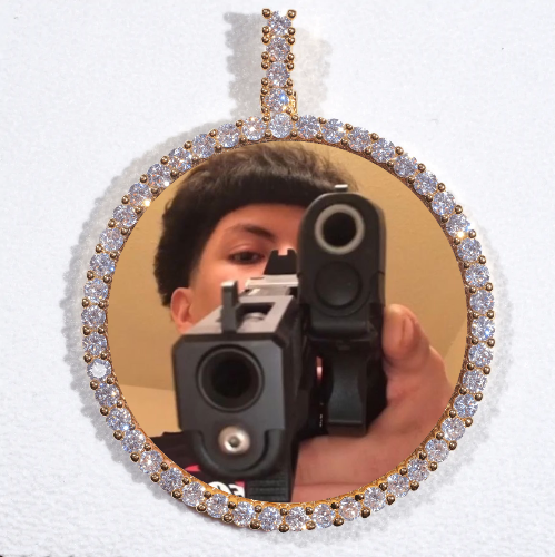 LARGE 3D CIRCLE CUSTOM PICTURE PENDANT