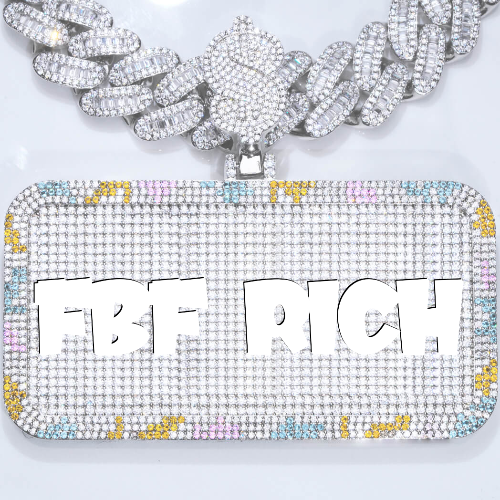 CUSTOM LETTER NECKLACE 3D COLORFUL SQUARE