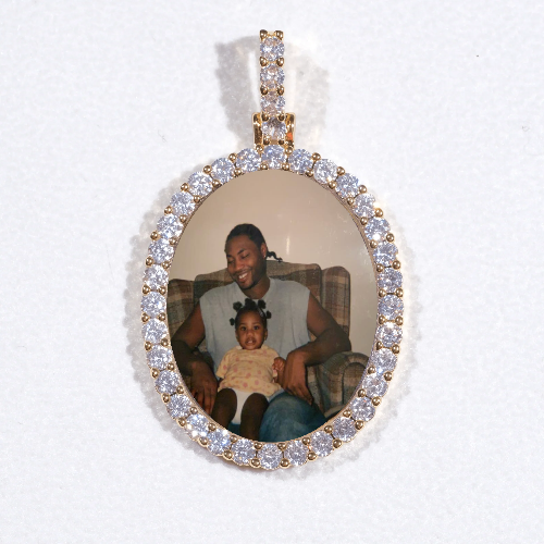 3D Oval Custom Picture Pendant