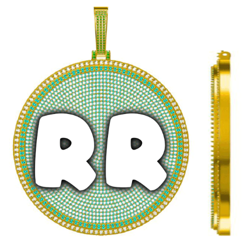 CUSTOM LETTER NECKLACE 3D BIG DISC