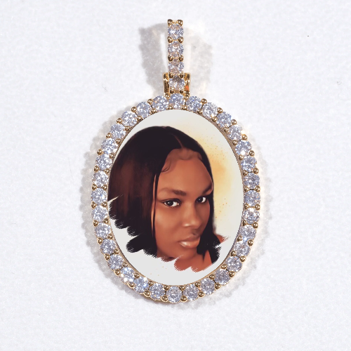 3D Oval Custom Picture Pendant
