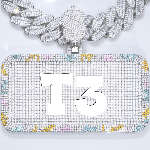 CUSTOM LETTER NECKLACE 3D COLORFUL SQUARE