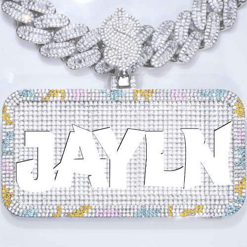 CUSTOM LETTER NECKLACE 3D COLORFUL SQUARE