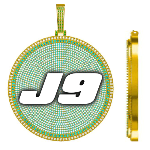 CUSTOM LETTER NECKLACE 3D BIG DISC